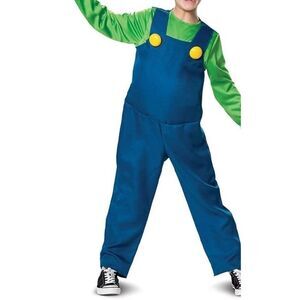 Nintendo Super Mario Brothers Boys Luigi Deluxe Kid's Halloween Costume Small